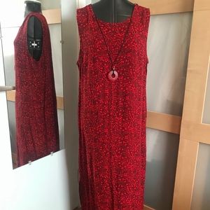 Nice Red/Burgundy Floral Maxidress,14